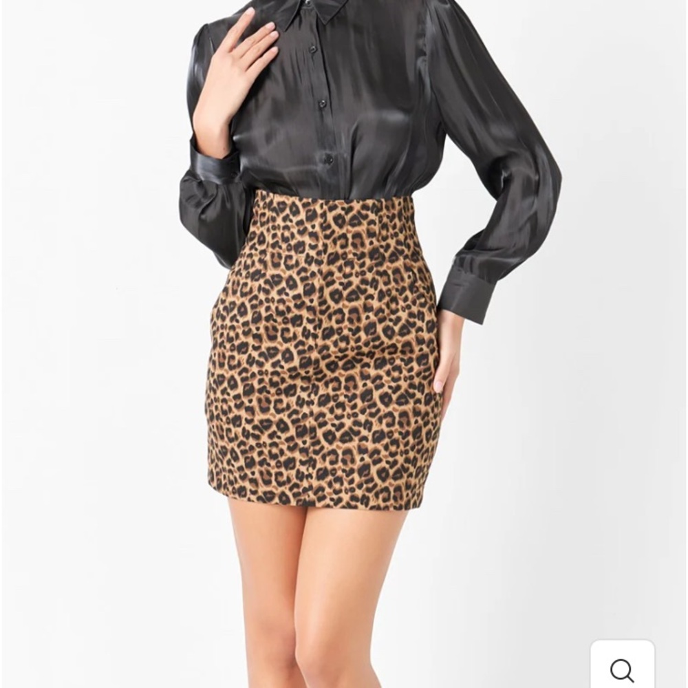 Endless Rose Leopard Print Mini Skirt